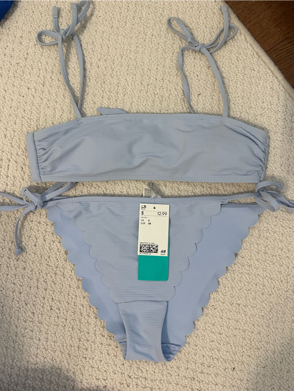 Light Blue H&M Scallop Bikini Set